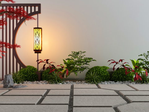 New Chinese Courtyard Ting Step Landscape Sits