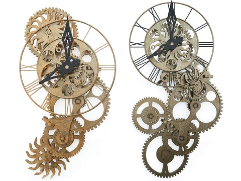 Industrial style retro mechanical clock