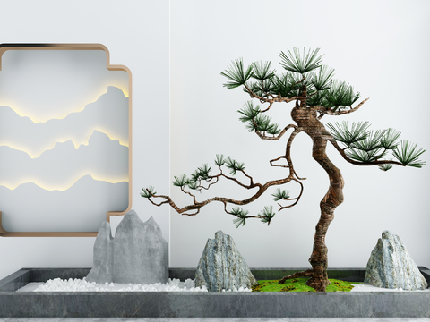 New Chinese stone pine gardening sketch