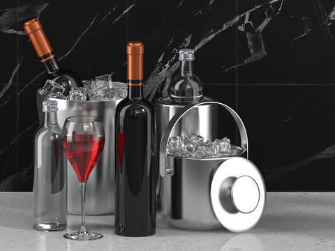 Modern Wine Ice Bucket Combo