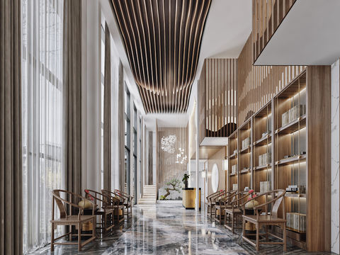 New Chinese Zen Hotel Front Desk Lobby