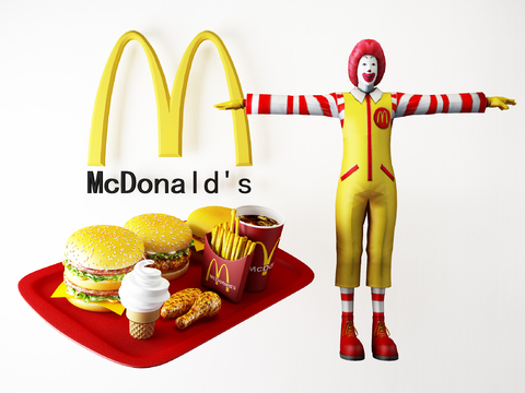 Modern McDonald's Burger Fries Figure Combo