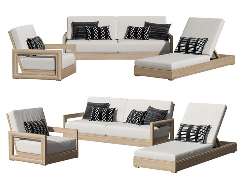 modern outdoor double sofa single sofa