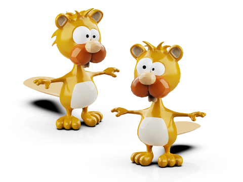 Modern cartoon animal handmade