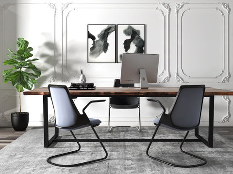 Modern office desk and chair combination