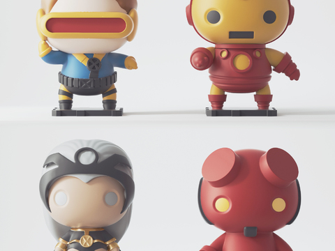 Modern Q version of Marvel character toys