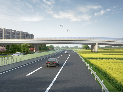 urban road highway bridge psd