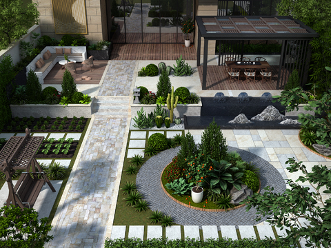 New Chinese Courtyard Garden