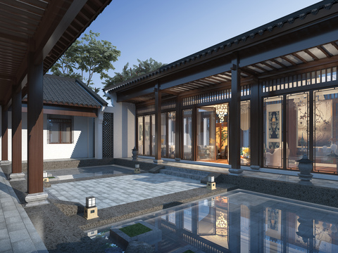 Chinese courtyard atrium