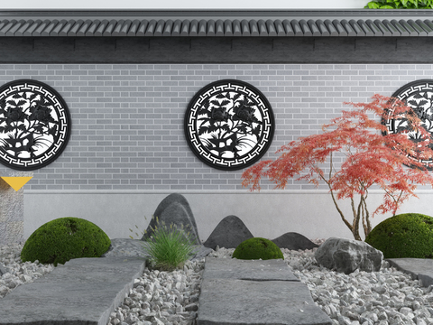 New Chinese-style courtyard window wall