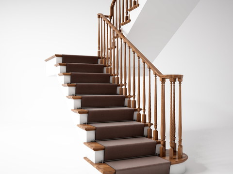 European-style solid wood staircase