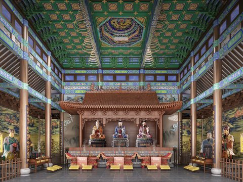 Chinese Temple Hall