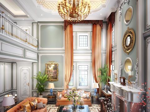 Neoclassical Style villa living room