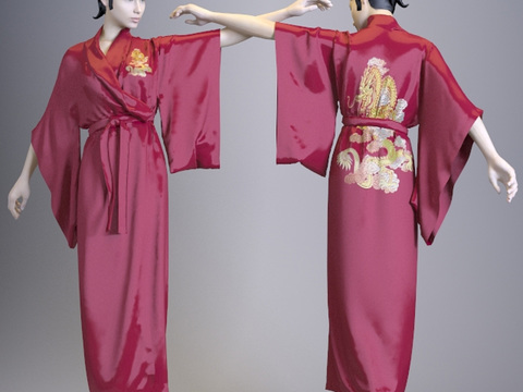 Japanese-style kimono model female figure