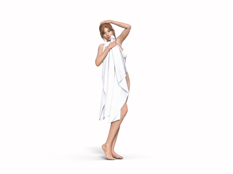 modern bath towel woman