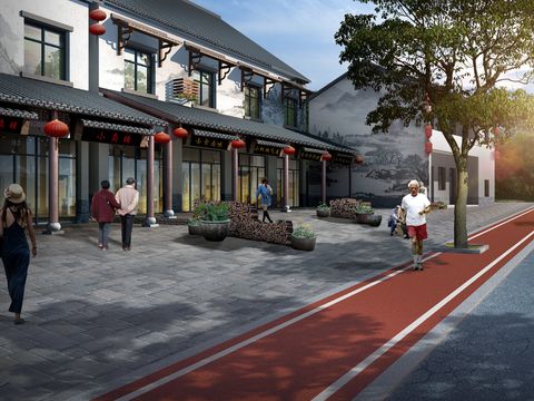 new chinese commercial street psd