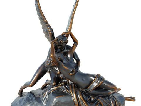 Modern Black Copper Angel Sculpture