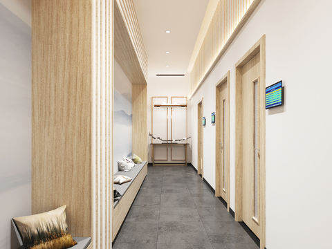 New Chinese-style Hospital of Traditional Chinese Medicine Corridor