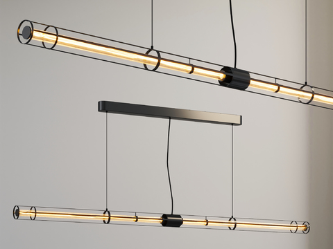 Long chandelier office lamp