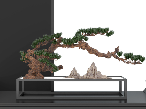 New Chinese-style rockery pine bonsai ornaments