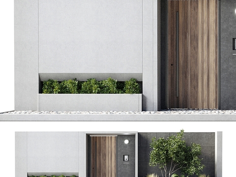 Modern courtyard wall gate