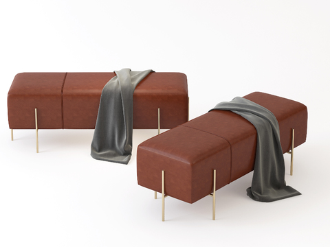 Modern Leather Bed End Stool