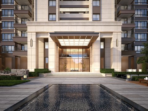 Door Head of Modern Residential Building