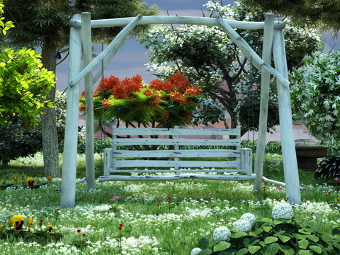 Natural wind garden swing landscape