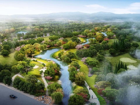 modern wetland park landscape psd