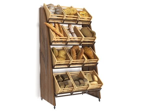 Modern Solid Wood Bread Display Cabinet Free