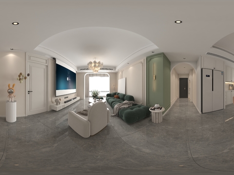 French Living&Dining Room Panoramic View Free