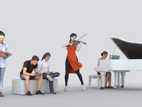 Modern Reading Piano-Playing Characters