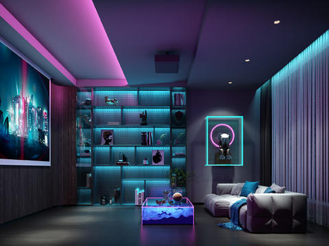 Cyberpunk Cinema AV Room