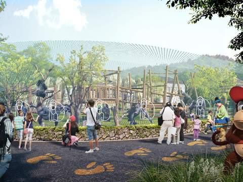 Modern Orangutan Zoo Landscape psd