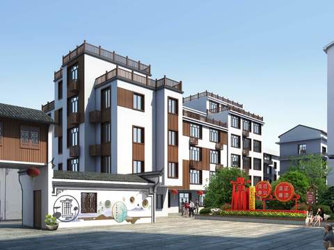 Chinese dormitory building self-built psd