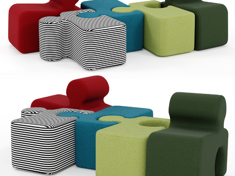 Modern Fabric Splicing Office Sofa