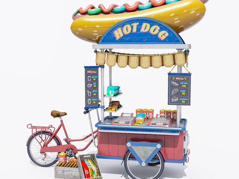 Modern Hot Dog Street View Car