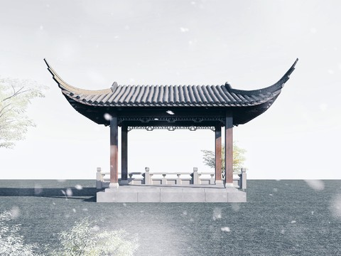 Chinese-style ancient pavilion