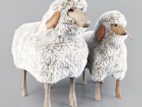 Nordic children sheep stool