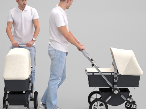 Modern pushchair man