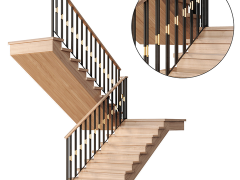 Solid Wood Stair Handrail Stairs