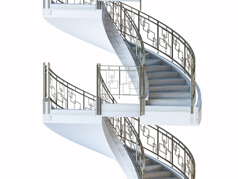 Modern metal stair guardrail