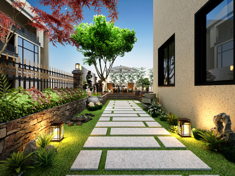 New Chinese Courtyard Garden