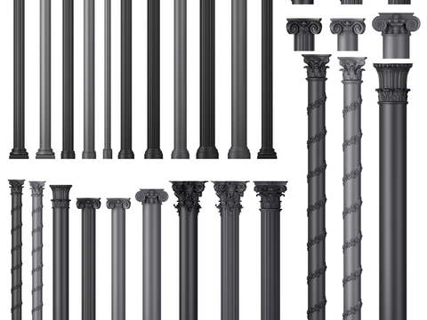 European-style Gypsum Carved Roman Column