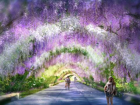 wisteria park walking promenade psd