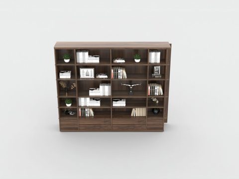 Neo-Chinese Style Simple Solid Wood Bookcase Free