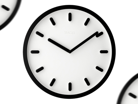 Modern Minimalist Black and White Wall Clock