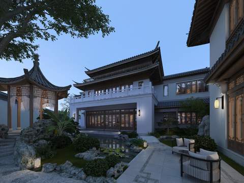 New Chinese Garden Landscape psd