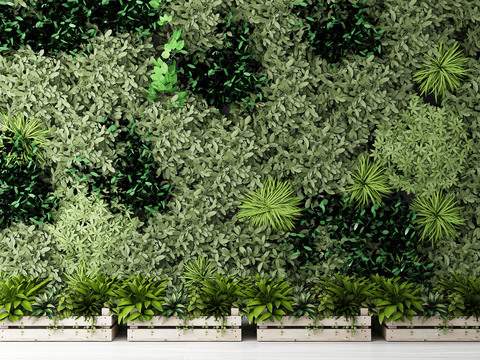 Modern Green Plant Wall Potted Plant