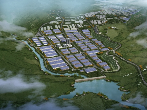 Industrial Park Aerial View PSD